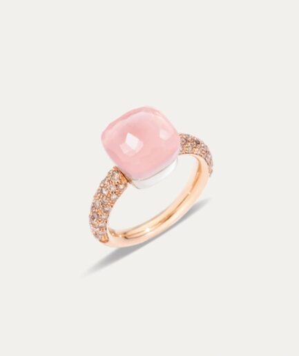 Nudo Ring Classic Rose Quartz Diamonds