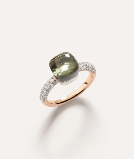 Nudo Ring Petit Prasiolite Diamonds